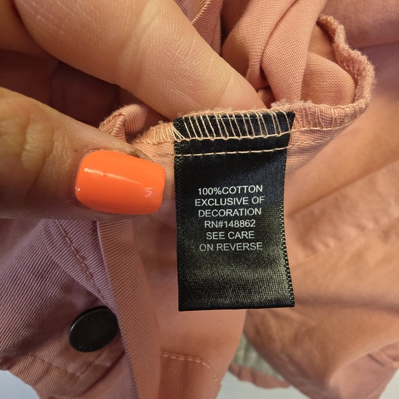 Torrid Jacket Womens 0 or L Pink Coastal Utility Hooded Casual Layering Sporty - Picture 11 of 16